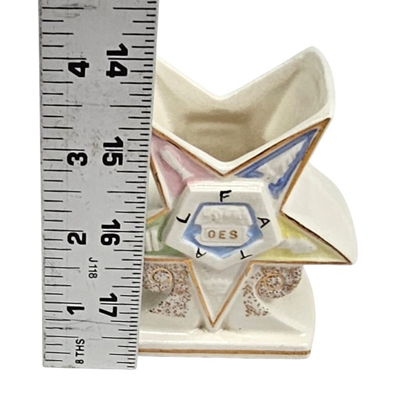 Vtg Order of the Eastern Star OES Temple Treasures Toothpick Holder Shaker Set - Picture 13 of 13